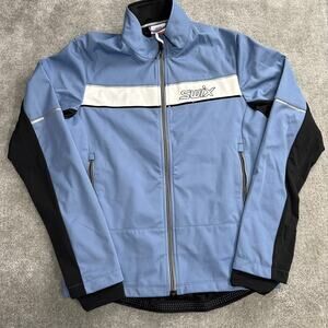 Men's Swix Softshell Jacket Size Small Blue Skiing Winter Gorpcore Outdoor
